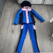 Ladies Size 8 Blue Topshop Sno Ski Set Jacket And Ski Pants Vgc