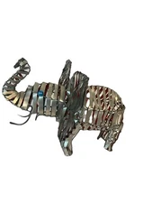 Elephant Metal Sculpture Figurine Upcycled Art 8 X 6” Hand Made 2014 Coke Can!