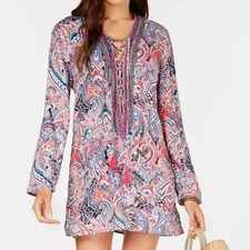 La Blanca Swirlin' Around Tunic Cover-Up Multi XS XSmall NWT