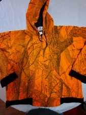 Vintage Wells Creek Realtree Hardwoods Hoodie Men's XL Orange/Black USA