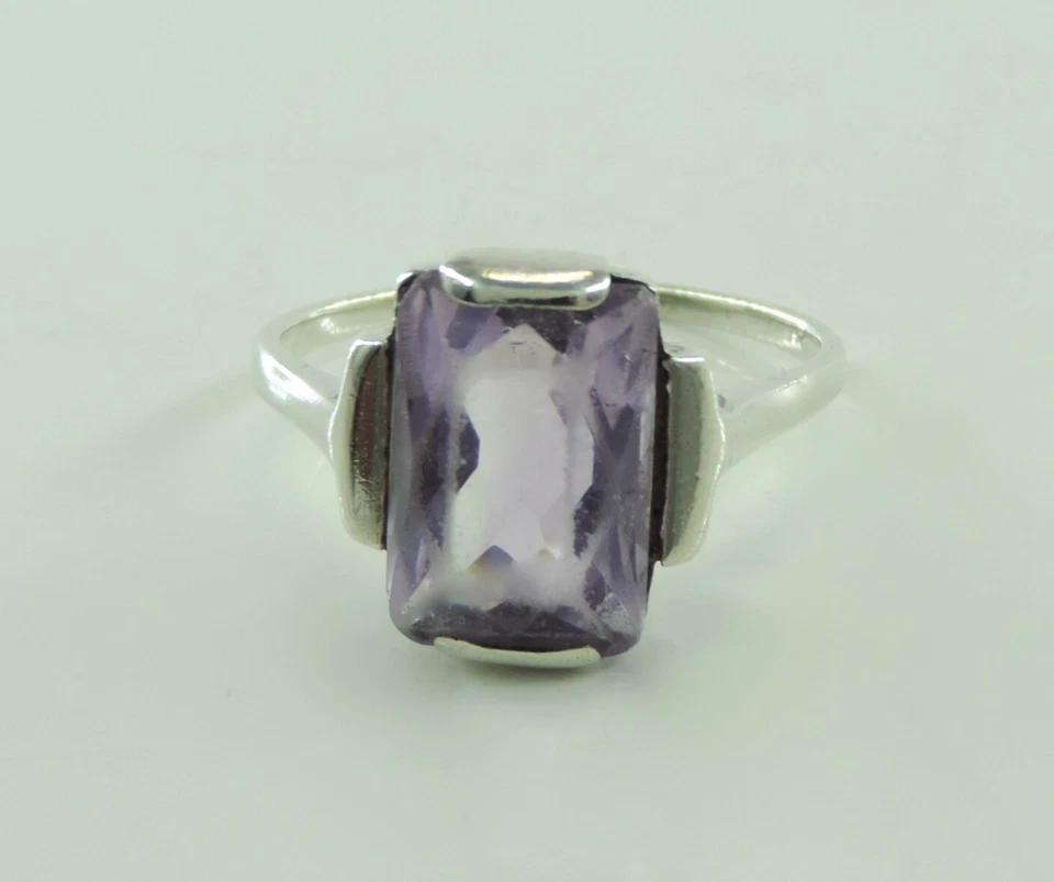  Vintage Damenring 835er Silber mit  Amethyst  (54 (17,2 mm Ø) - Bild 2 von 4