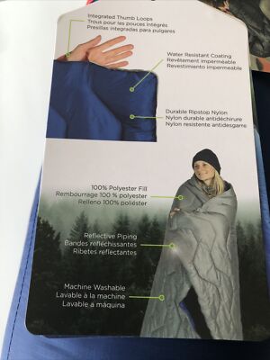 Cascade Mountain Tech Adventure Blanket, Black 70'' x 60'' 100% Polyester Fill NEW