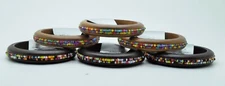 Lot of 6/12 boho style Wood bangle bracelets fashion jewelry wholesale lot #5