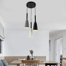 3-Head Industrial Ceiling Pendant Light Adjustable Hanging Lamp For Bedroom 60W