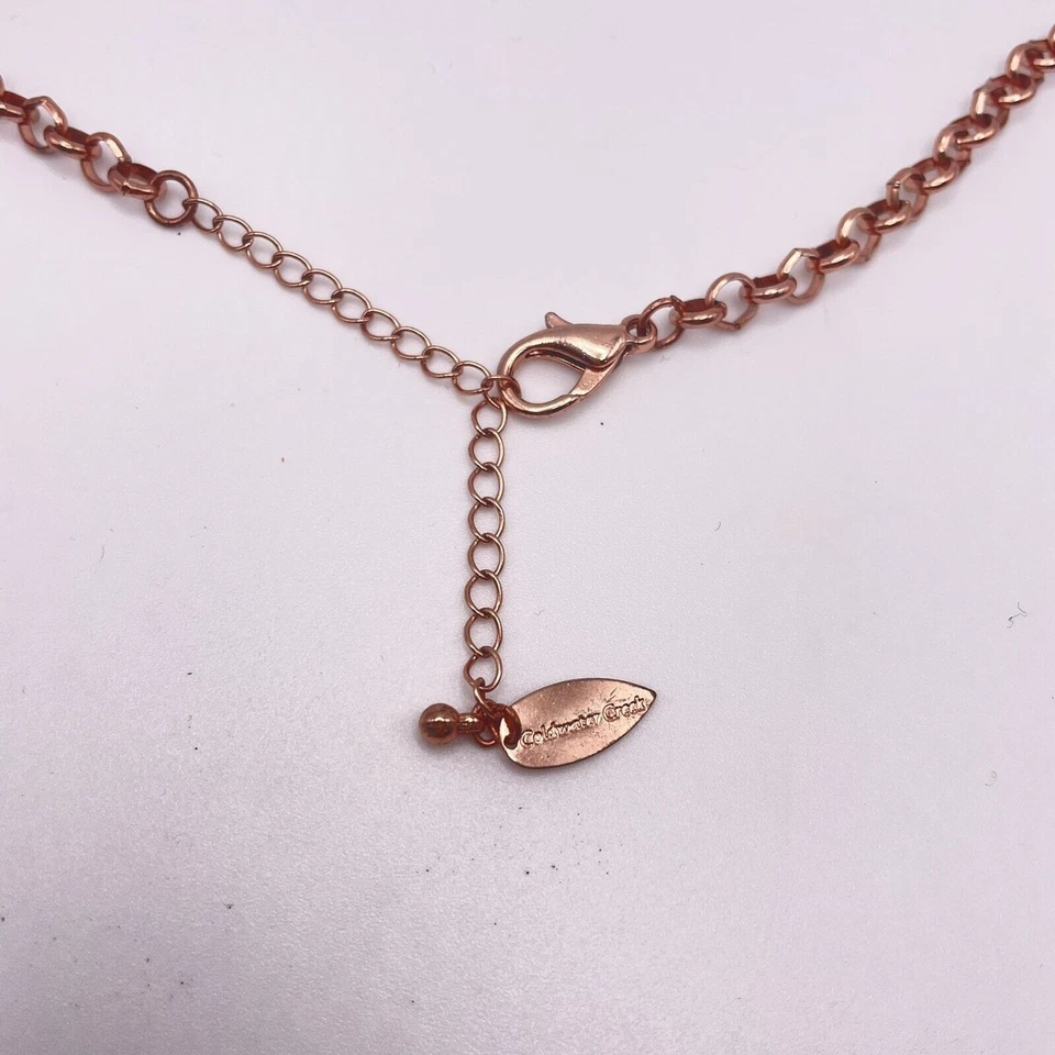 Colar Coldwater Creek rosa roxo declaração amuletos lágrima ousado colorido - Imagem 3 de 4