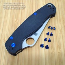 9pc BLUE Anodized Titanium Screw Set fits Spyderco Paramilitary PM2 - NO KNIFE