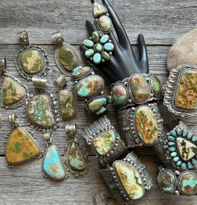 Native American Navajo Southwestern Lot Of Jewelry Squash Blossom
