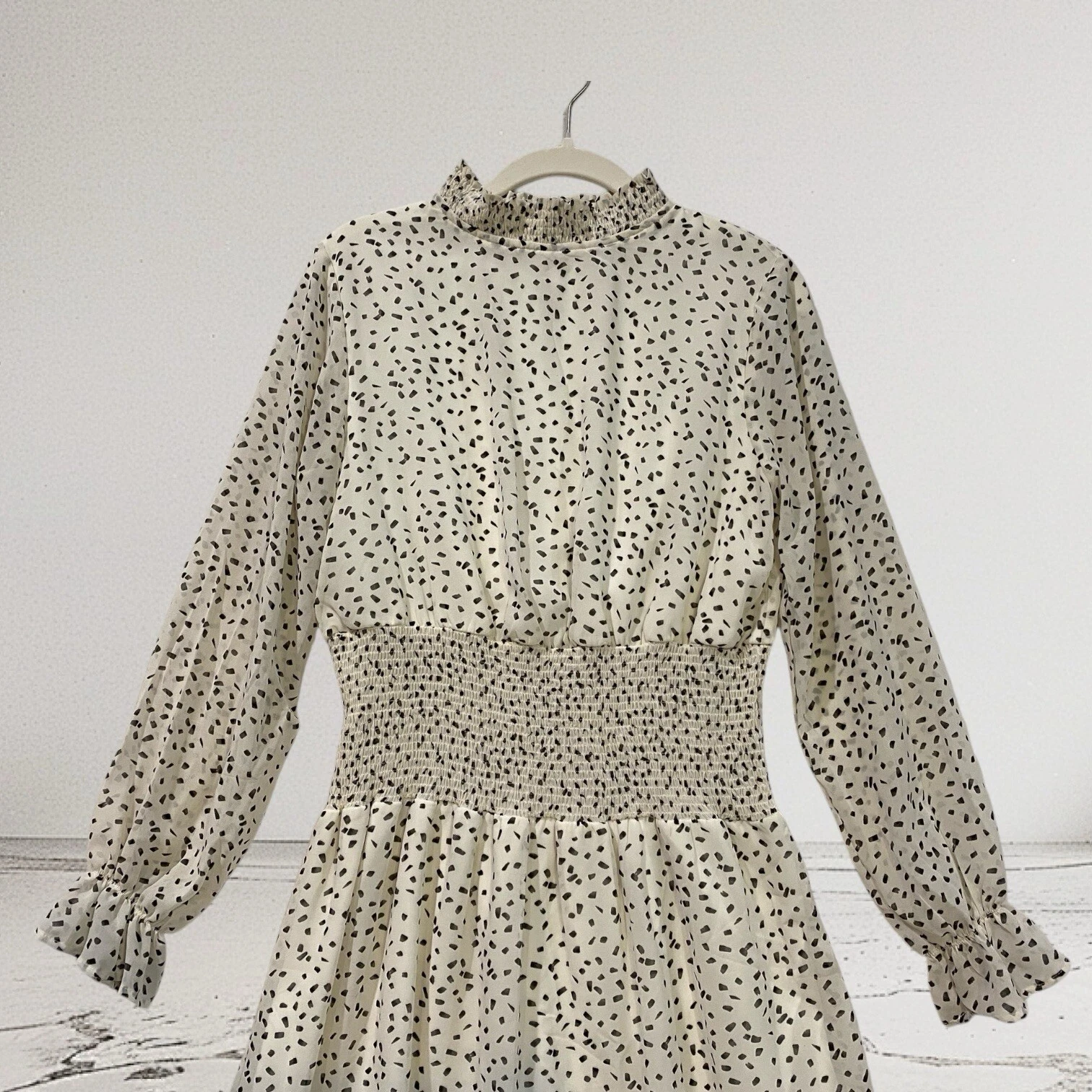 VETEMENTS Lei+Cielo Mini Abito Donna Taglia S Scollo Fumè Multi Stampa Festa Evento