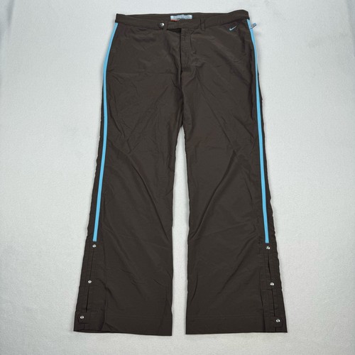 Vintage Nike Pants Womens Size Large Brown Blue Straight Leg Athletic Y2K NWT