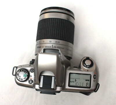 NIKON F65 SLR 35mm Film Camera 28-100mm AF Nikkor Lens, in Working