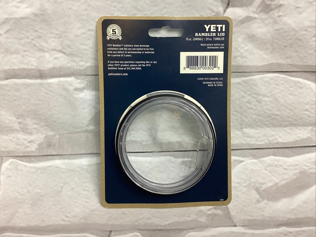 YETI Rambler Replacement Lid, Brand New for 10oz Lowball/20oz Tumbler Clear