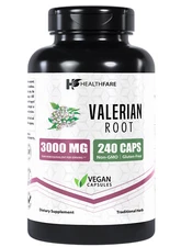 Valerian Root Capsules 240 Pills 3000mg Highest Potency Sleep Aid HealthFare USA
