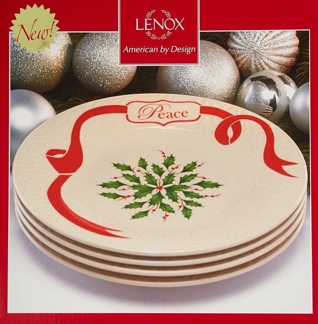 Lenox Holiday Carved Accent Plates Set of 4 Ivory eBay