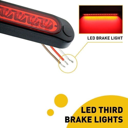 DOT-Compliant 2x 15LED Red Light Bar - 10'' Trailer Reverse/Tail Strip - Picture 7 of 11