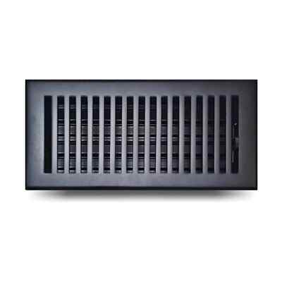 Prima Decorative Hardware Cast Aluminum Floor Vent With Damper 4×10 Black