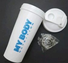 New ~My Body Nutrition Shaker Bottle 17.6 Oz (500ML) white