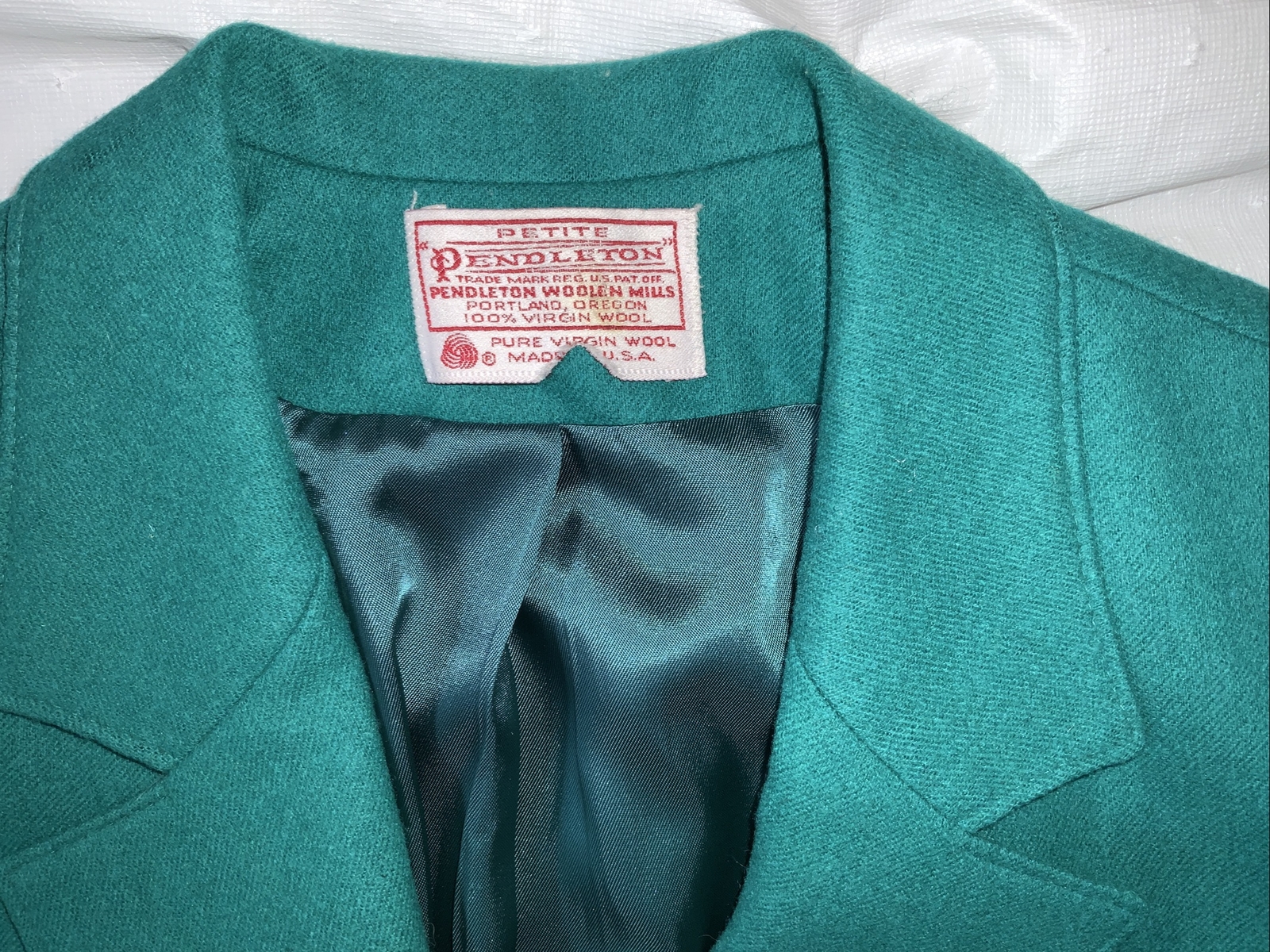 Pendleton Virgin Wool Single Button  Blazer Green… - image 4