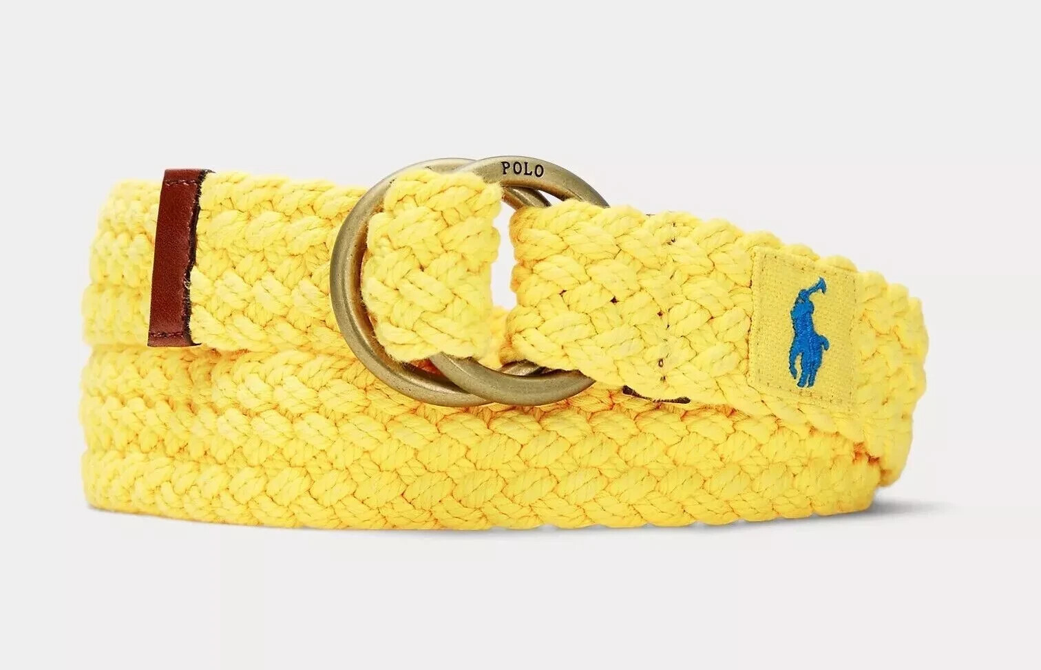 Мужской ремень POLO RALPH LAUREN с перепончатой отделкой из хлопчатобумажной кожи желтый Размер L 6690₽