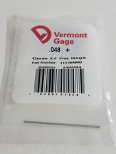 Vermont Gage - 111104800 - .048" Plus - Class ZZ Pin Gage