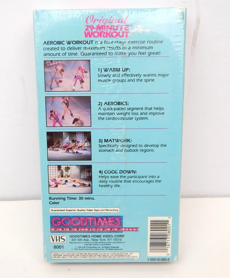 VHS Original 29 Minute Workout Video NEW Factory SEALED 1987 3A - Image 2 of 3