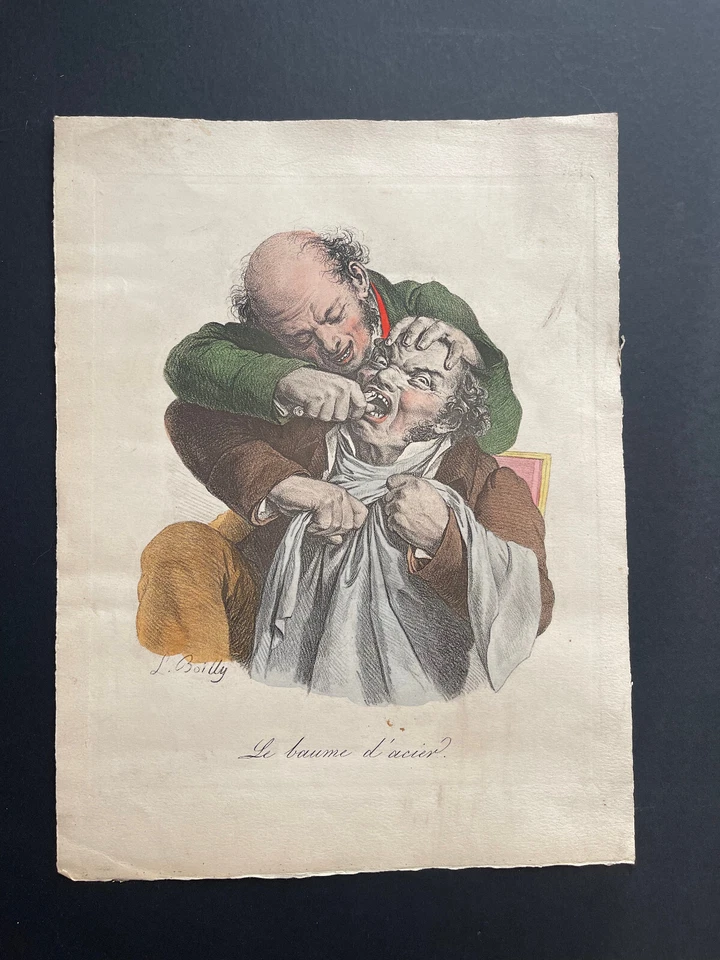 Caricature dentiste Boilly original XIXème grande lithographie signée - Photo 2/4
