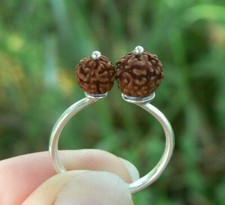 Rudraksha ring Shiva Shakti Jewelry Kundalini yoga ring silver 5 Mukhi, HANDMADE