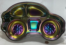  2 Car Shape 5 Compartments Stainless Steel Divided Meal Plates Dishes Trays