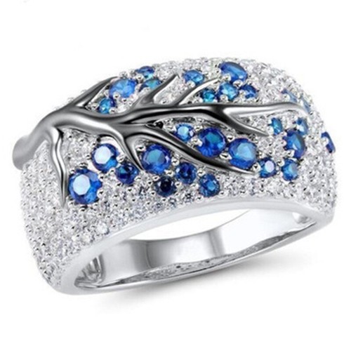 925 Silver Rings Women Wedding Ring Cubic Zirconia Elegant Size 6-10 Jewelry - Picture 9 of 12