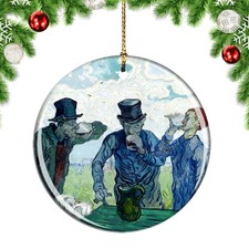 Van Gogh The Drinkers After Daumier Pain Christmas ornament city travel souvenir