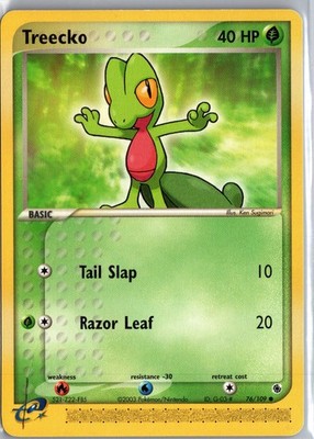 Treecko 76/109 Common Ruby & Sapphire Pokemon Lightly Played