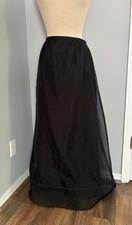 Vintage 90s 100 Silk Maxi Skirt Sheer Layers Goth Minimalist Boho Witchy Grunge