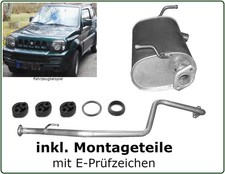 Auspuff SET für SUZUKI JIMNY 1.3 80/82PS 1998-2004 Auspuffanlage MSD+ESD