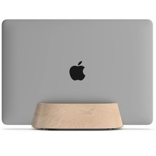 Vertical Laptop Stand in Maple Wood, Upright Adjustable Holder and Dock, Lapt...