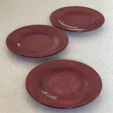 TABLETOPS UNLIMITED Corsica Dark Burgundy Dinner Plate Set of 3 , 8 5/8 diameter