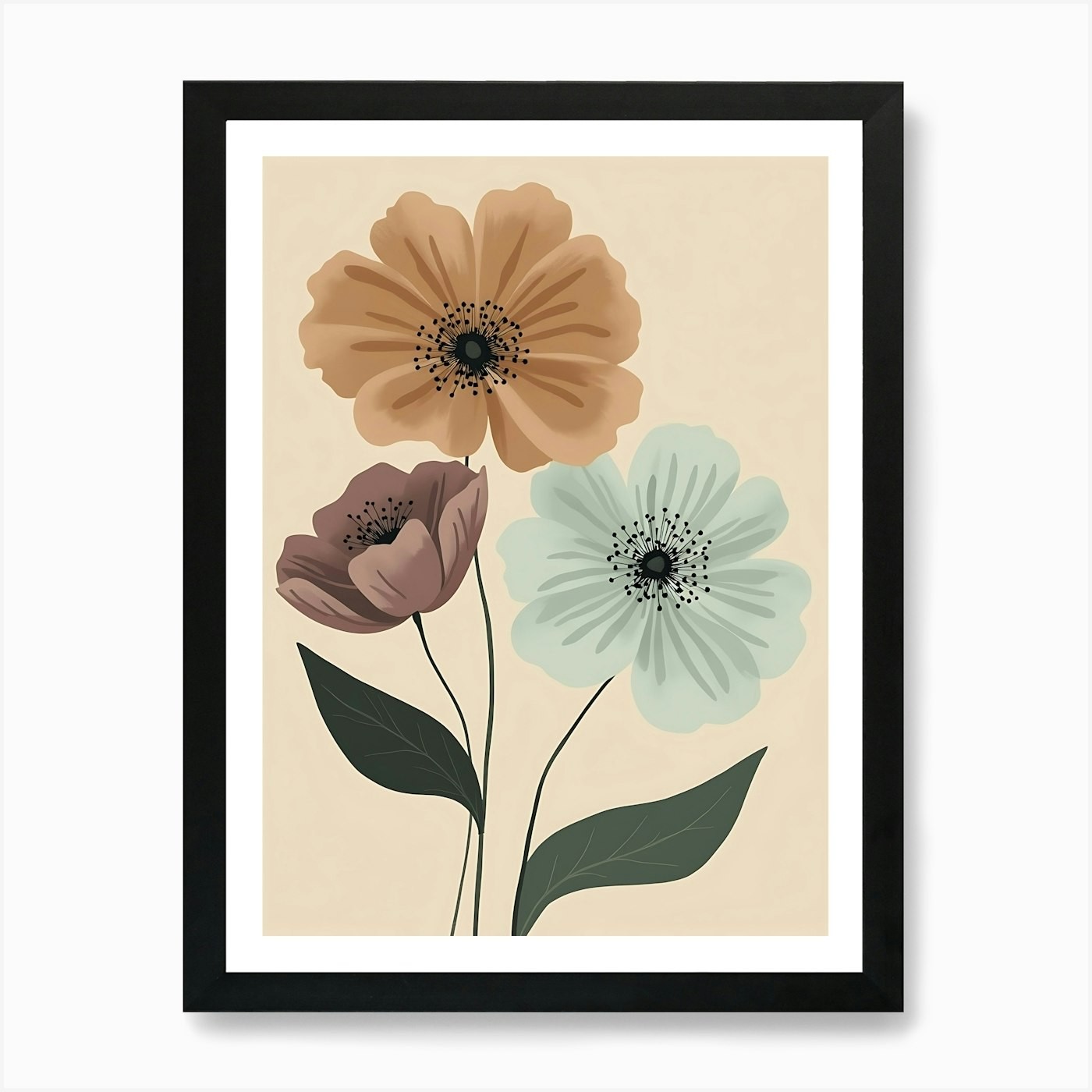 Ilustración de jardín pastel sereno un póster de arte de pared enmarcado lienzo impresión cuadro