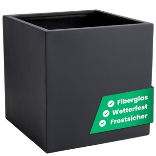Pflanzkübel BLOCK Fiberglas Anthrazit 60x60x60 cm B Ware