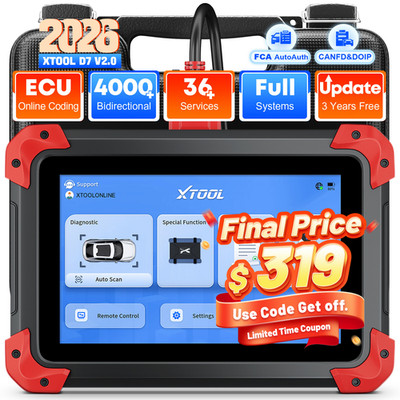 XTOOL D7 FCA Bidirectional Scanner Full System Diagnostic Coding Key Programmer