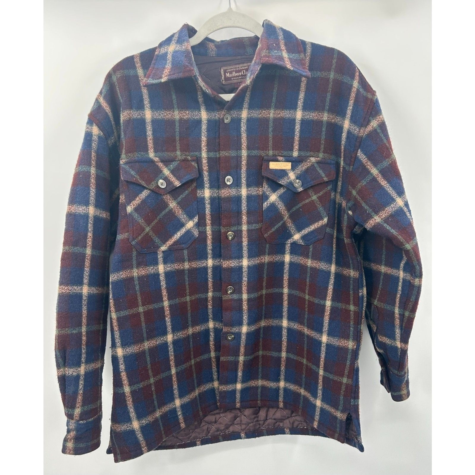 Marlboro Classics Plaid Flannel Shirt Mens L Vintage Workwear Cashmere Shell