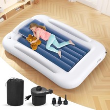 Inflatable Toddler Travel Bed - 60 Inches Portable Toddler Bed for Travel wit...