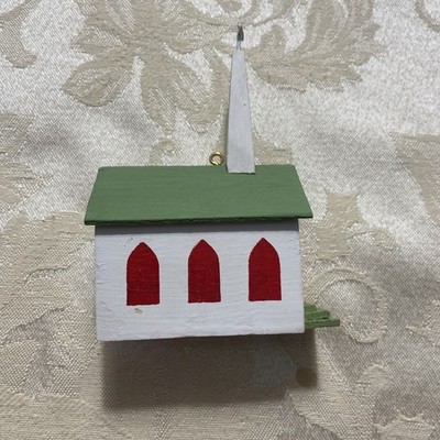 1988 Hallmark Keepsake Old Fashioned Church Wooden Ornament