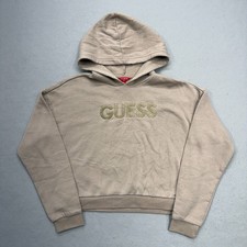 Guess Hoodie Women's Size S Sweatshirt Cropped Long Sleeve Pullover Logo