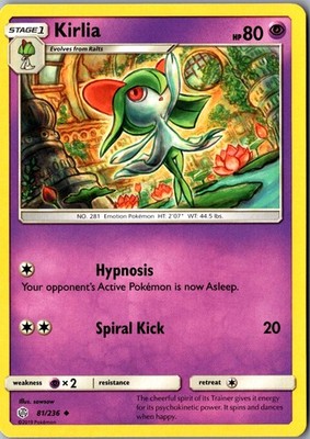 Kirlia 81/236 Uncommon Cosmic Eclipse Lightly Played Pokemon Card TCG Single