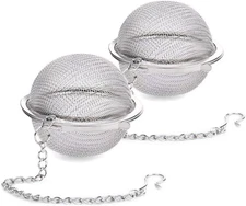 2PCS Stainless Steel Mesh Tea Infuser Diffuser Strainer Steeper For Filtering