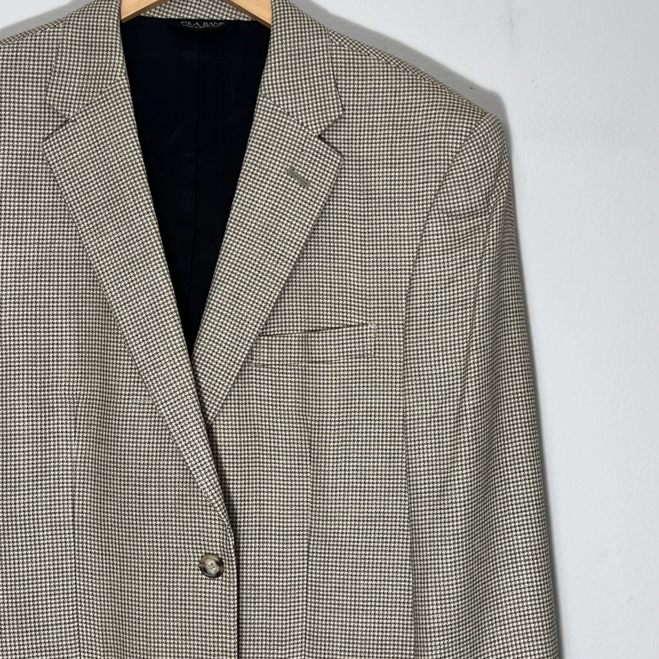 Casaco esportivo masculino tamanho 42R Jos A. Blazer padrão de seda Bank Traveler's Collection - Imagem 3 de 4