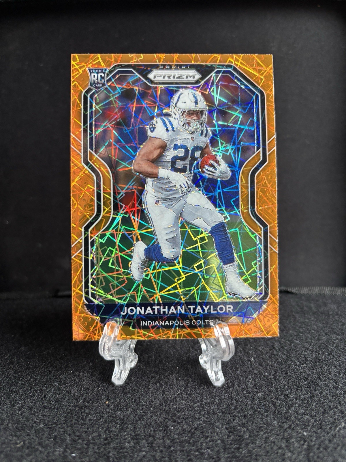 Jonathan Taylor 2020 Panini Prizm Rookie #332 Orange Lazer Prizm Colts