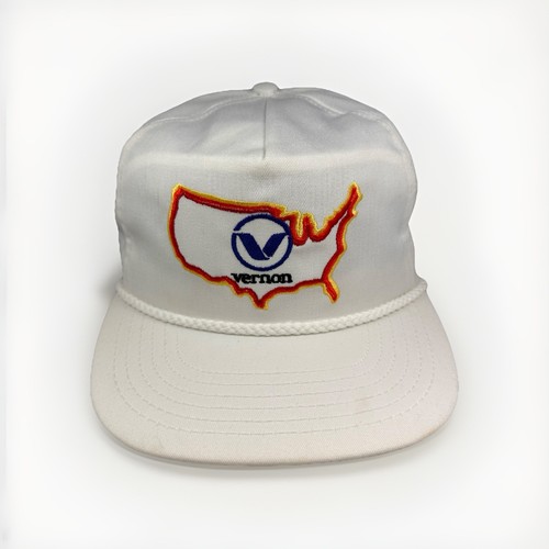 Vintage Vernon Hat 80s Slideback Headliner By Vernon Cap w/ Rope MADE IN USA
