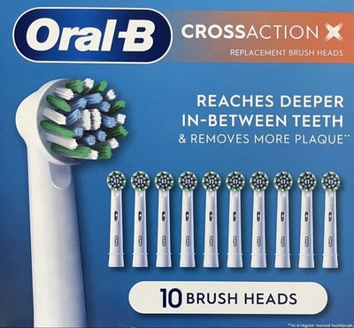 NEW Oral B Replacement Brush Heads Crossaction X 10 Pack