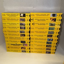 National Geographic VHS Video Lot of 22 Wildlife Nature Documentary Tapes Tested