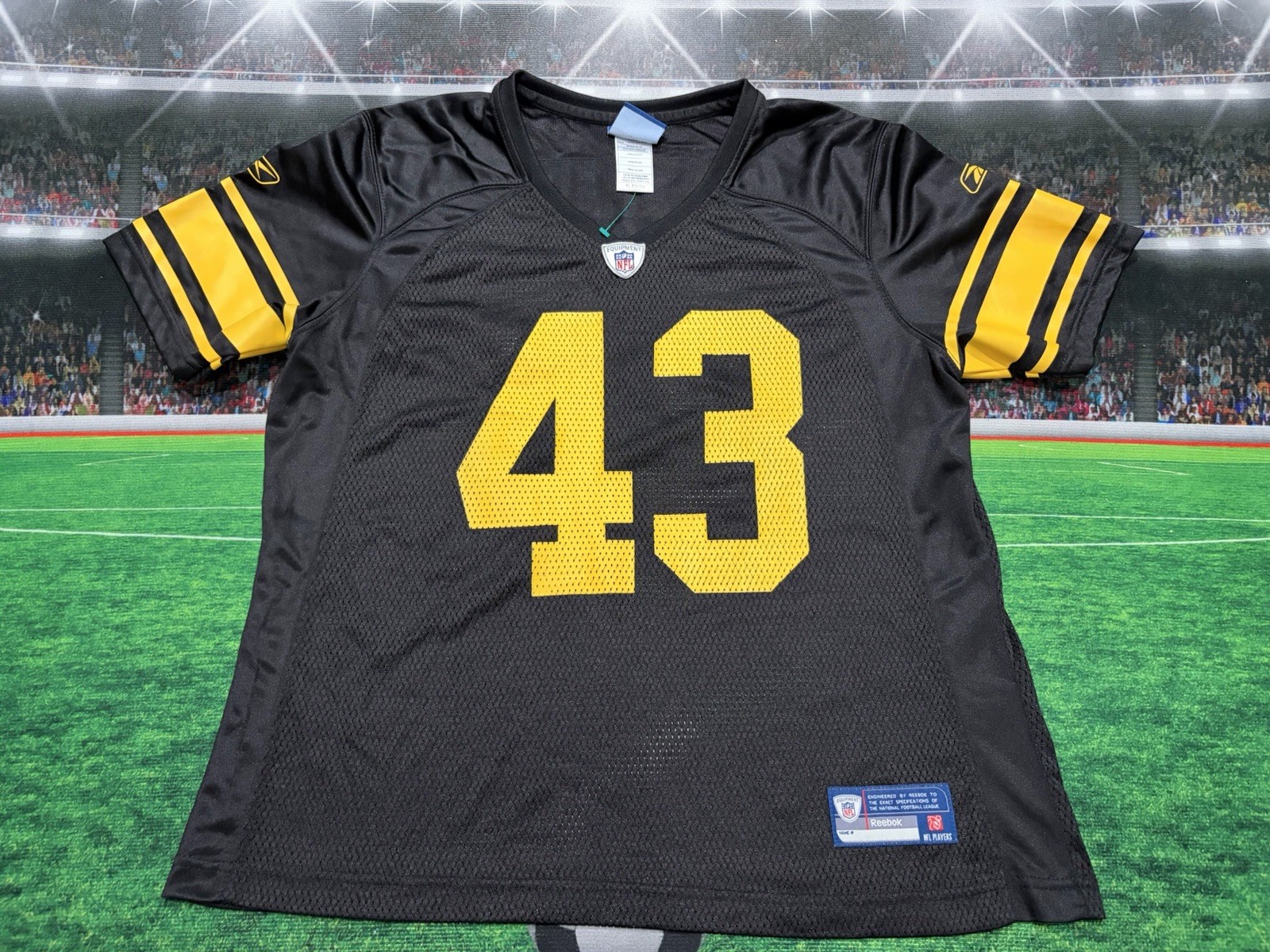 Pittsburgh Steelers Troy Polamalu #43 Women’s Reebok Jersey Sz XL Preowned thumbnail 2