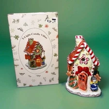 6.5" Ceramic Gingerbread House Tea Light Candle Holder Holiday Decor,Kohl's,NEW 